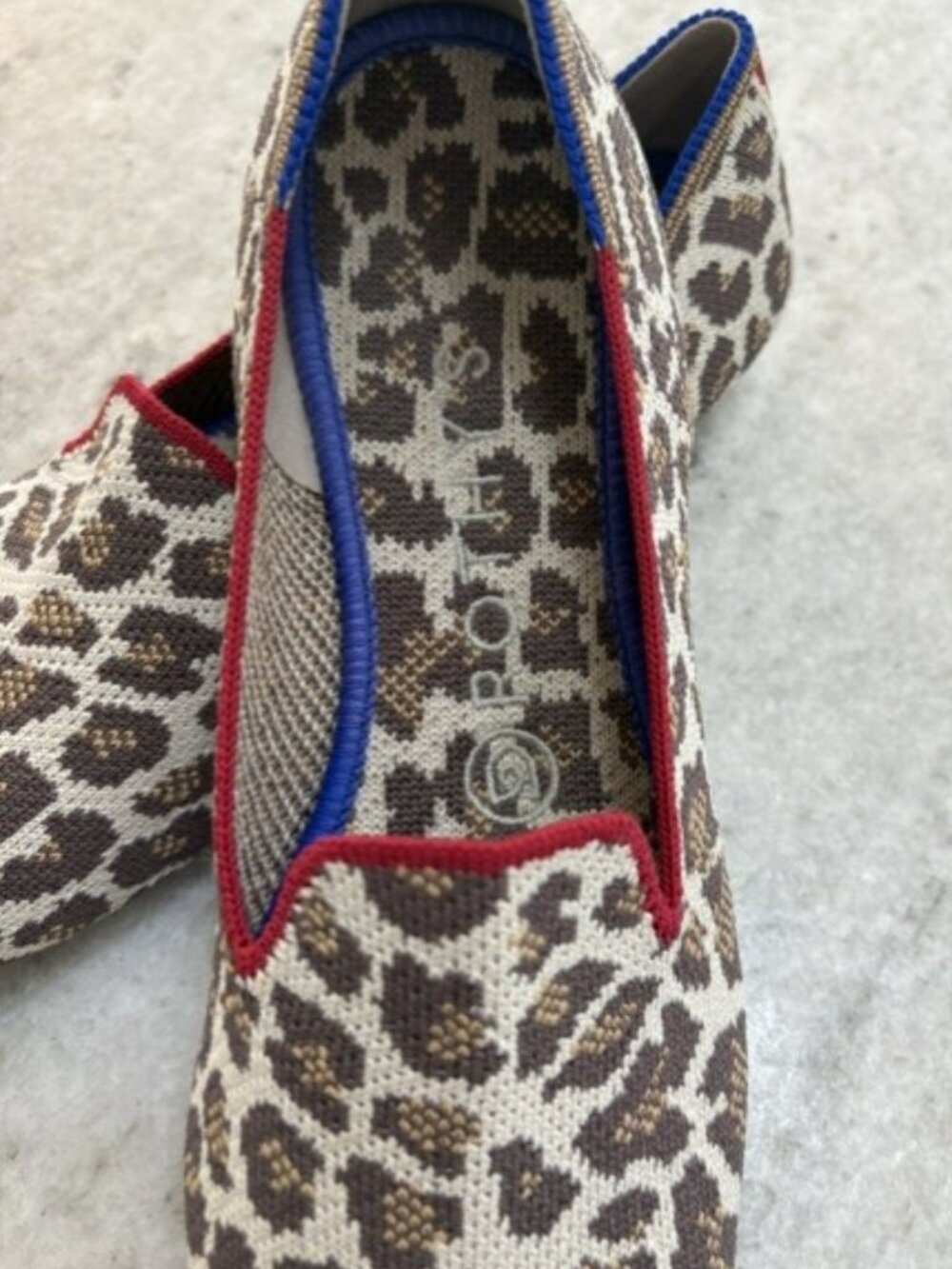 Rothy's The Loafer Mocha Spot Leopard Print RETIRED Knit Flats Women's Size 7